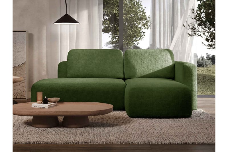 Afir Sovesofa Med 2-Personers Divan - Grøn - Møbler - Sofaer - Sovesofaer