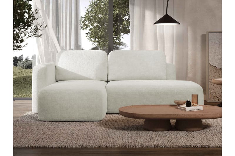 Afir Sovesofa Med 2-Personers Divan - Beige/Hvid - Møbler - Sofaer - Sovesofaer