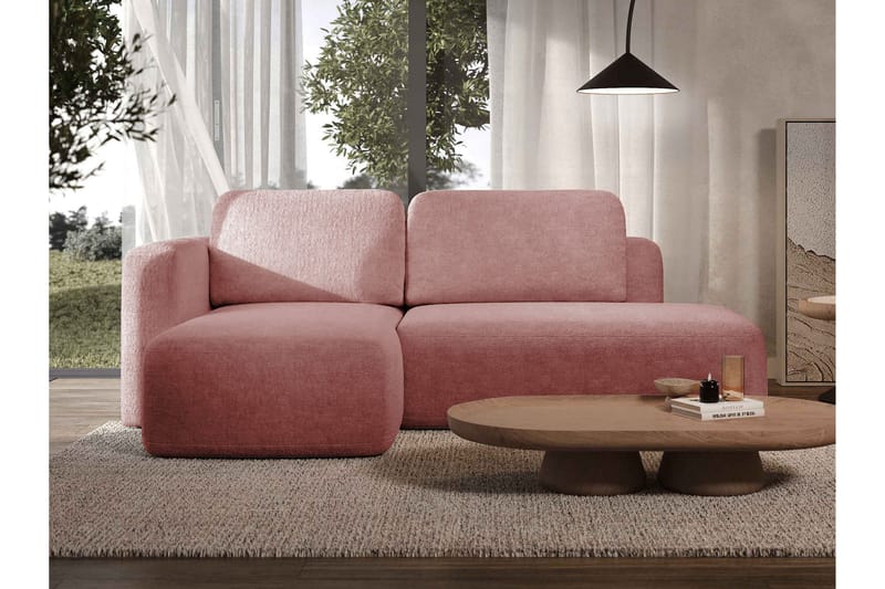 Afir Sovesofa Med 2-Personers Divan - Lyserød - Møbler - Sofaer - Sovesofaer