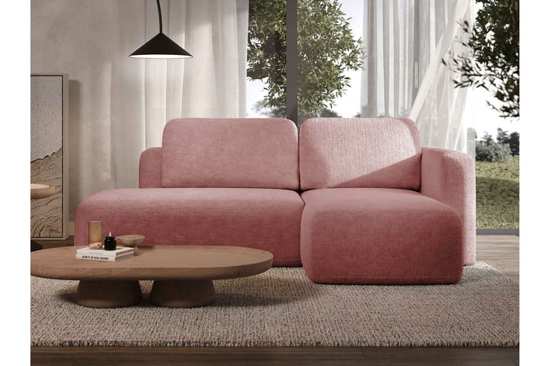 Afir Sovesofa Med 2-Personers Divan - Lyserød - Møbler - Sofaer - Sovesofaer