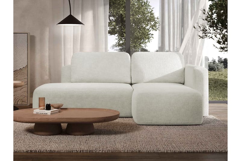 Afir Sovesofa Med 2-Personers Divan - Beige/Hvid - Møbler - Sofaer - Sovesofaer