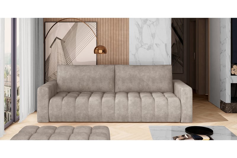 Alazaro 3-Pers. Sovesofa - Beige - Sovesofaer - 3 personers sovesofa