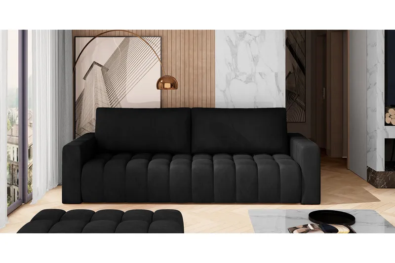 Alazaro 3-Pers. Sovesofa, Sort