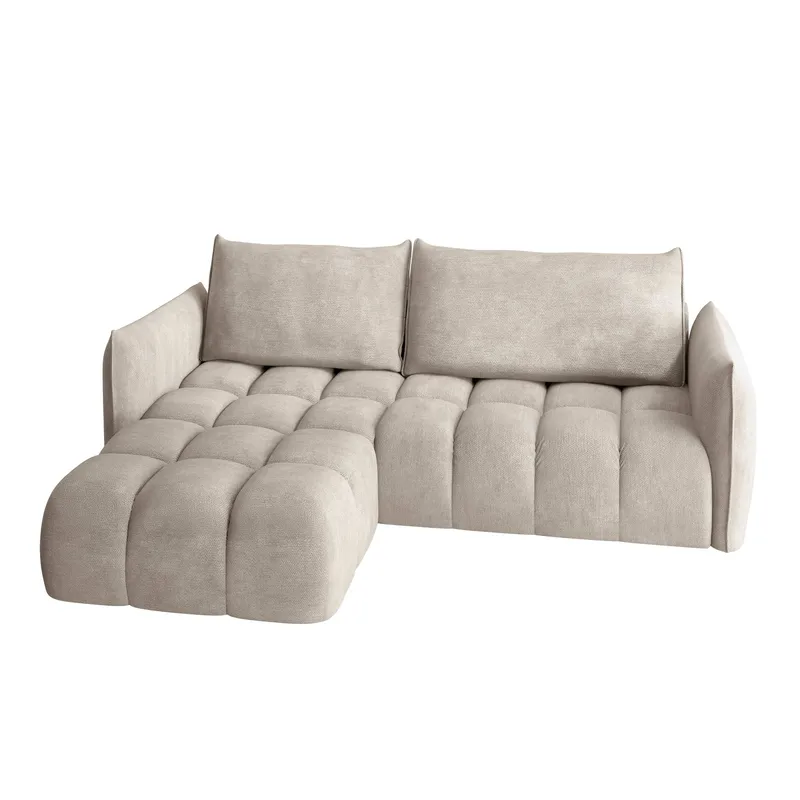 Aldvian 3-personers sovesofa med chaiselong, beige