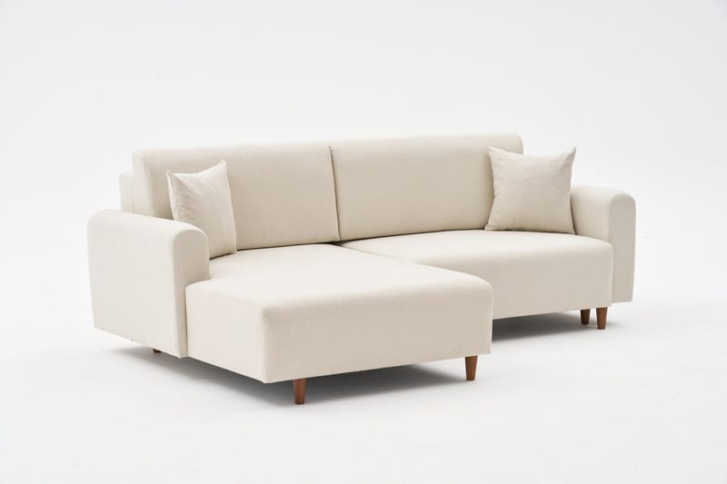 Alfie 4-personers Sovesofa med Chaiselong - Creme - Møbler - Sofaer - Sovesofaer