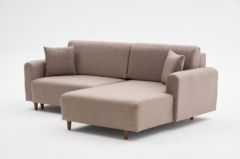 Alfie 4-personers Sovesofa med Chaiselong - Brun - Møbler - Sofaer - Sovesofaer