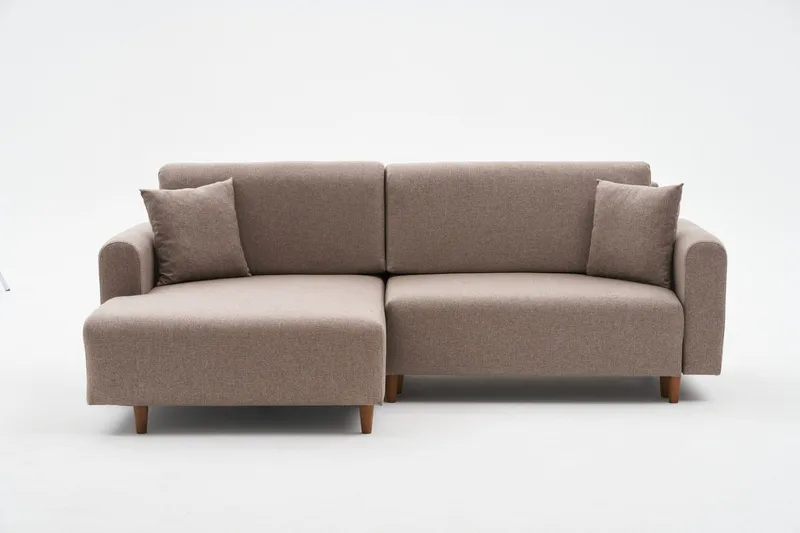 Alfie 4-personers Sovesofa med Chaiselong, Brun