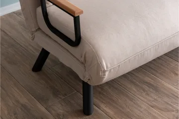Alfredton 2-personers Udtrækkelig Sammenfoldelig Sovesofa i Stof med Metalben - Lysebeige - Møbler - Sofaer - Sovesofaer