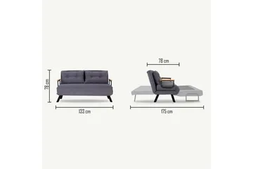 Alfredton 2-personers Udtrækkelig Sammenfoldelig Sovesofa i Stof med Metalben - Lysebeige - Møbler - Sofaer - Sovesofaer