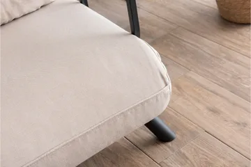 Alfredton 2-personers Udtrækkelig Sammenfoldelig Sovesofa i Stof med Metalben - Lysebeige - Møbler - Sofaer - Sovesofaer