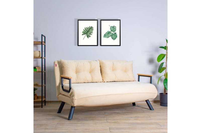 Alfredton Sovesofa 2-Pers. 120x185 - Cream - Møbler - Sofaer - Sovesofaer