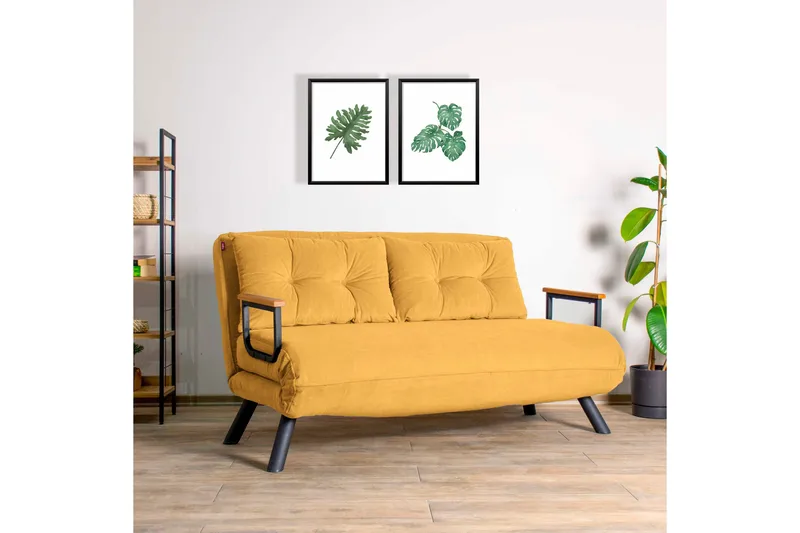 Alfredton Sovesofa 2-personers 175x133 cm, Sennepsgul