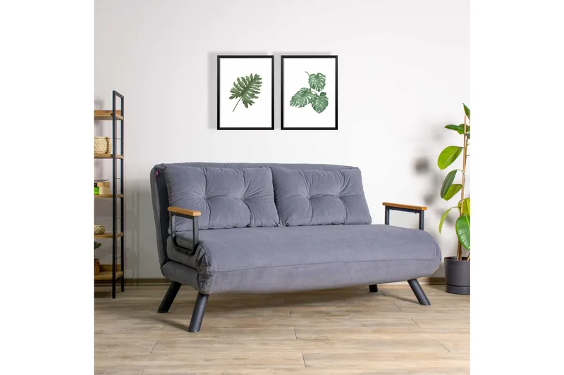 Alfredton Sovesofa 2-Pers. 120x185 - Grå - Møbler - Sofaer - Sovesofaer