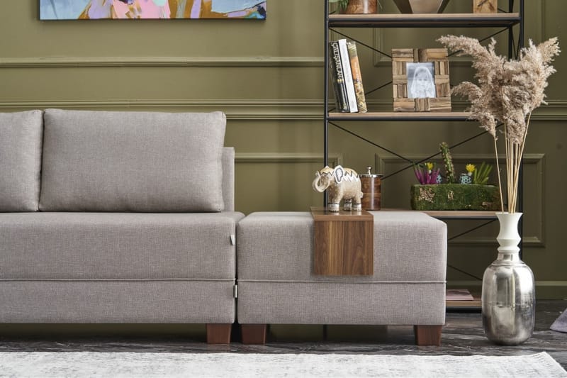 Algeria Sovesofa m. Chaiselong 4-Pers. 140x190 - Cream - Møbler - Sofaer - Sovesofaer