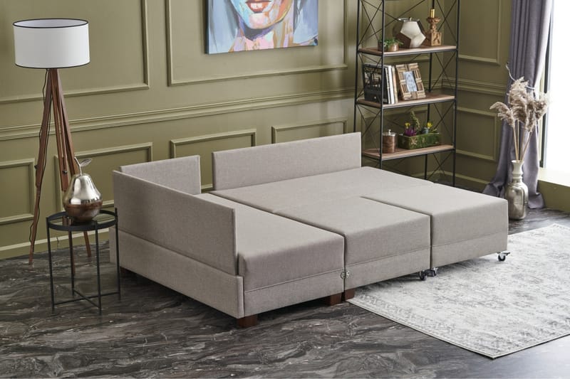 Algeria Sovesofa m. Chaiselong 4-Pers. 140x190 - Cream - Møbler - Sofaer - Sovesofaer