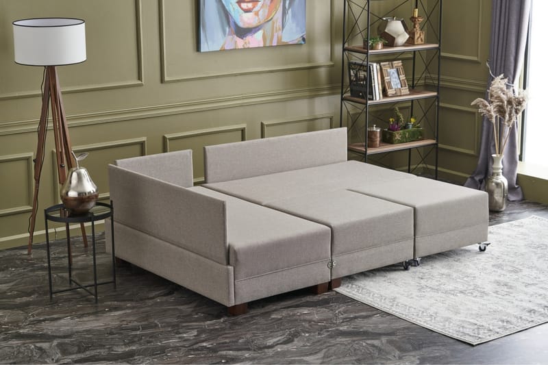 Algeria Sovesofa m. Chaiselong 4-Pers. 140x190 - Cream - Sovesofaer - Sovesofa chaiselong