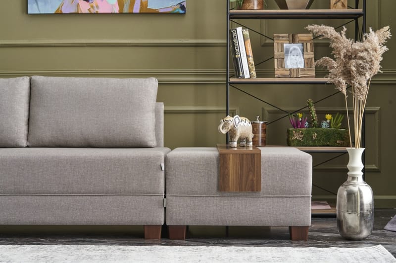 Algeria Sovesofa m. Chaiselong 4-Pers. 140x190 - Cream - Møbler - Sofaer - Sovesofaer