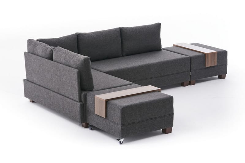 Algeria Sovesofa m. Chaiselong 4-Pers. 140x190 - Antracit - Sovesofaer - Sovesofa chaiselong