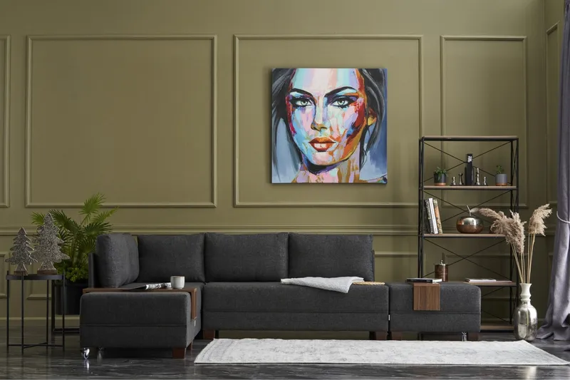 Algeria Sovesofa m. Chaiselong 4-Pers. 140x190 - Antracit - Møbler - Sofaer - Sovesofaer