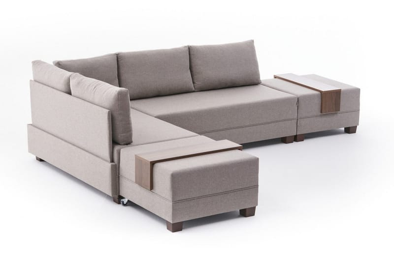 Algeria Sovesofa m. Chaiselong 4-Pers. 140x190 - Cream - Møbler - Sofaer - Sovesofaer