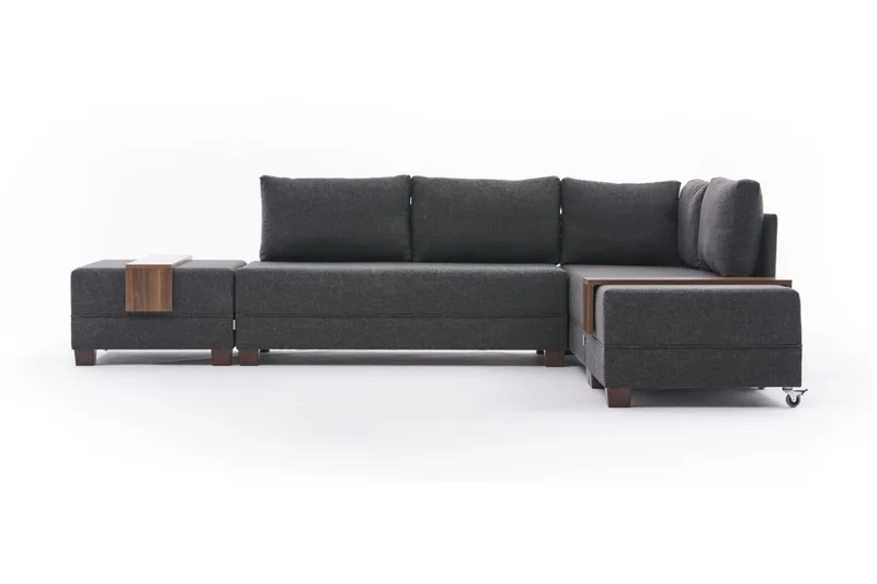 Algeria Sovesofa m. Chaiselong 4-Pers. 140x190, Antracit