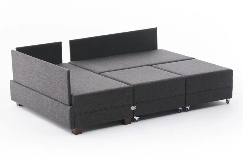 Algeria Sovesofa m. Chaiselong 4-Pers. 140x190 - Antracit - Møbler - Sofaer - Sovesofaer