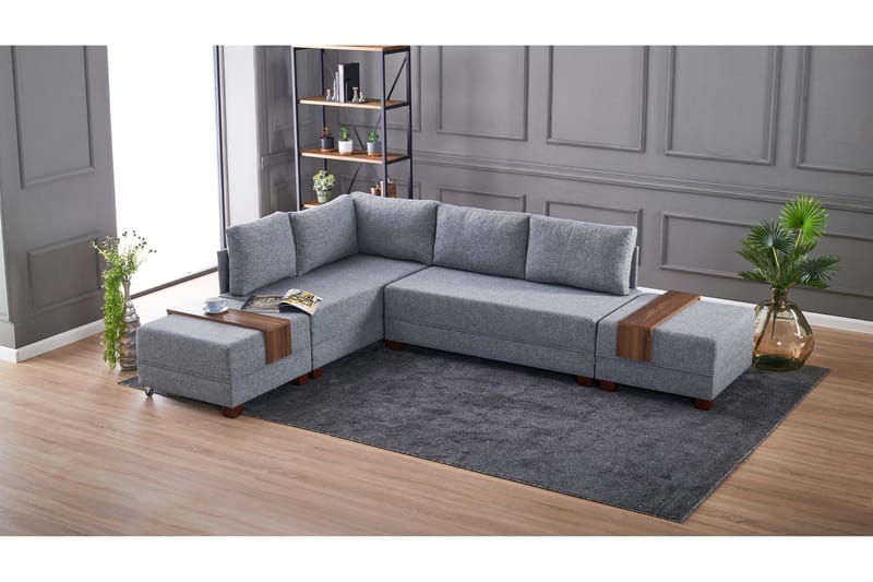 Algeriet hjørnesovesofa venstre - Grå - Møbler - Sofaer - Sovesofaer