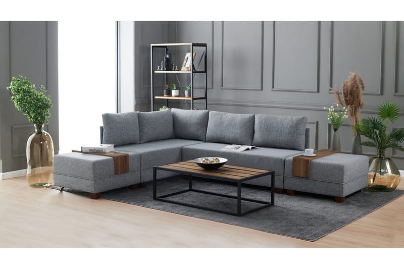Algeriet hjørnesovesofa venstre - Grå - Møbler - Sofaer - Sovesofaer
