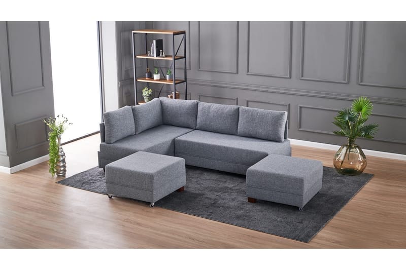 Algeriet hjørnesovesofa venstre - Grå - Møbler - Sofaer - Sovesofaer