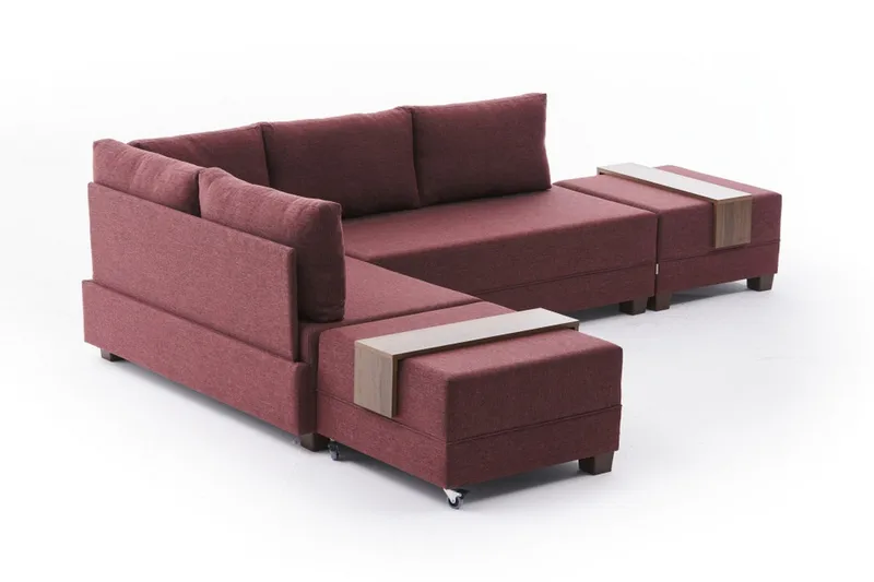 Algeriet hjørnesovesofa venstre - Rød - Møbler - Sofaer - Sovesofaer