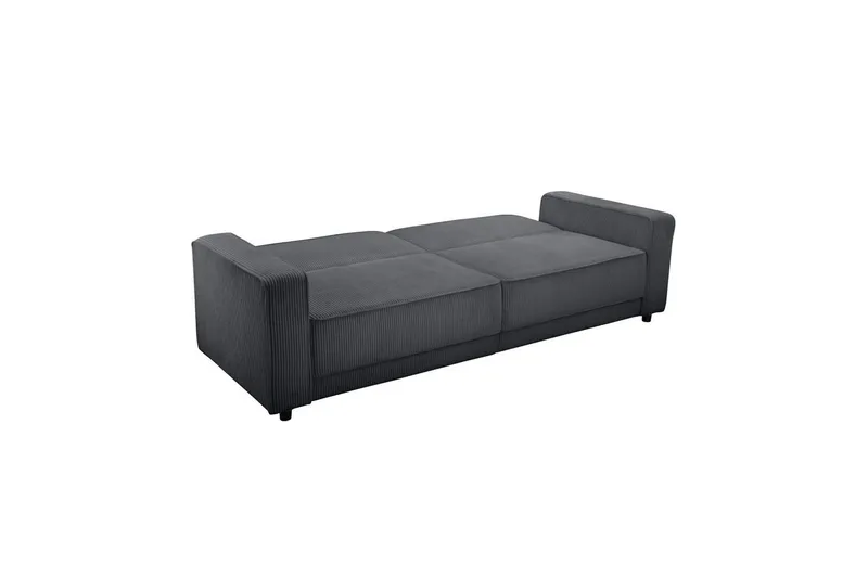 Sovesofa Allie Antracit, Cordoroy, 81x225x91 cm - Antracit, Cordoroy, 81x225x91 cm - Møbler - Sofaer - Sovesofaer
