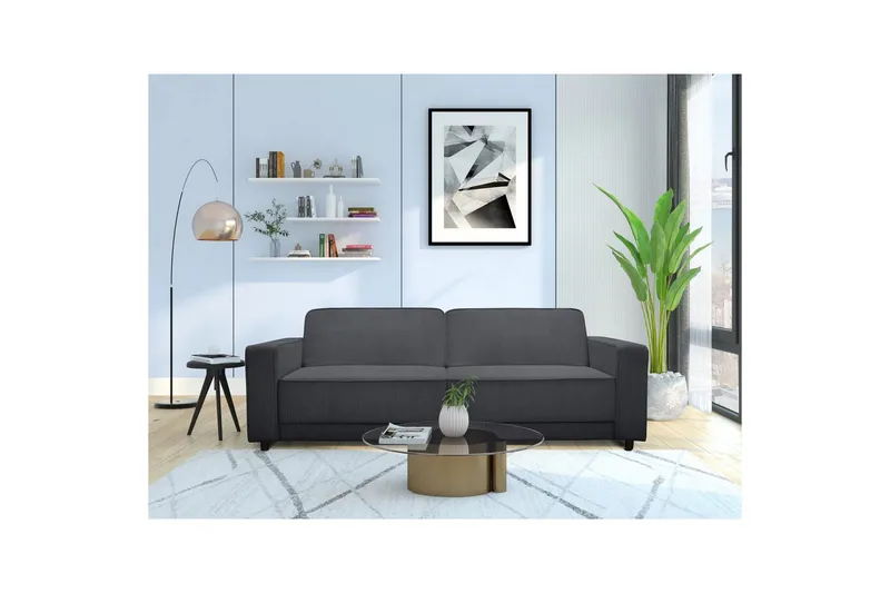 Sovesofa Allie Antracit, Cordoroy, 81x225x91 cm, Antracit, Cordoroy, 81x225x91 cm