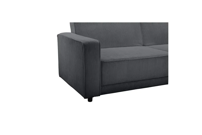 Sovesofa Allie Antracit, Cordoroy, 81x225x91 cm - Antracit, Cordoroy, 81x225x91 cm - Møbler - Sofaer - Sovesofaer