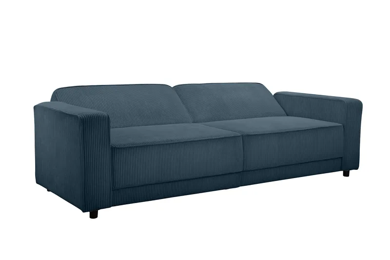 Sovesofa Allie Blå, Cordoroy, 81x225x91 cm - Blå, Cordoroy, 81x225x91 cm - Møbler - Sofaer - Sovesofaer