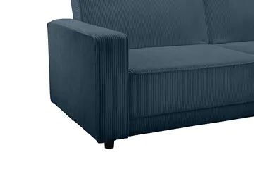 Sovesofa Allie Blå, Cordoroy, 81x225x91 cm - Blå, Cordoroy, 81x225x91 cm - Møbler - Sofaer - Sovesofaer
