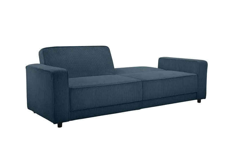 Sovesofa Allie Blå, Cordoroy, 81x225x91 cm - Blå, Cordoroy, 81x225x91 cm - Møbler - Sofaer - Sovesofaer