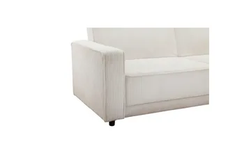 Sovesofa Allie Creme, Cordoroy, 81x225x91 cm - Creme, Cordoroy, 81x225x91 cm - Møbler - Sofaer - Sovesofaer