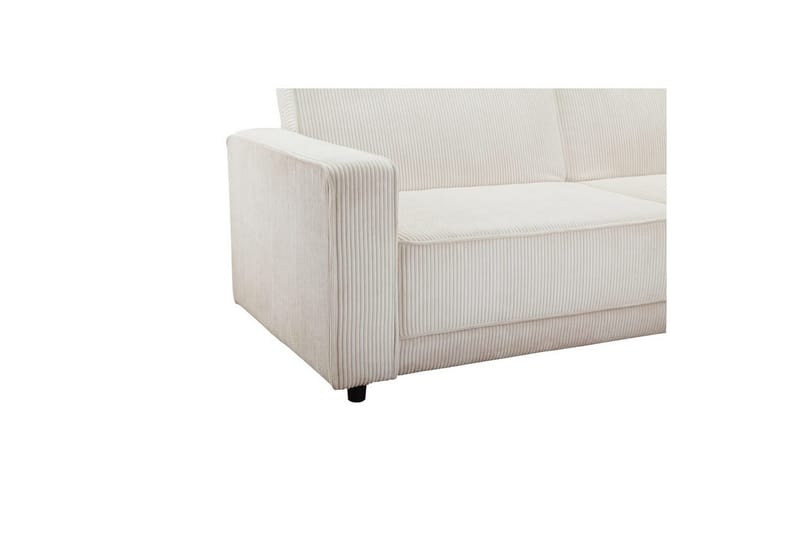 Sovesofa Allie Creme, Cordoroy, 81x225x91 cm - Creme, Cordoroy, 81x225x91 cm - Møbler - Sofaer - Sovesofaer