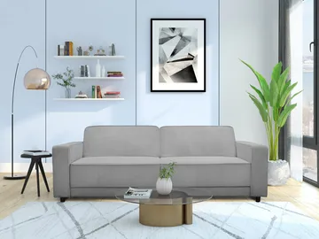 Sovesofa Allie Grå, Cordoroy, 81x225x91 cm - Grå, Cordoroy, 81x225x91 cm - Møbler - Sofaer - Sovesofaer