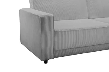 Sovesofa Allie Grå, Cordoroy, 81x225x91 cm - Grå, Cordoroy, 81x225x91 cm - Møbler - Sofaer - Sovesofaer