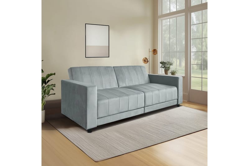 Allie Sovesofa 108x190 cm i Fløjl - Grå - Møbler - Sofaer - Sovesofaer