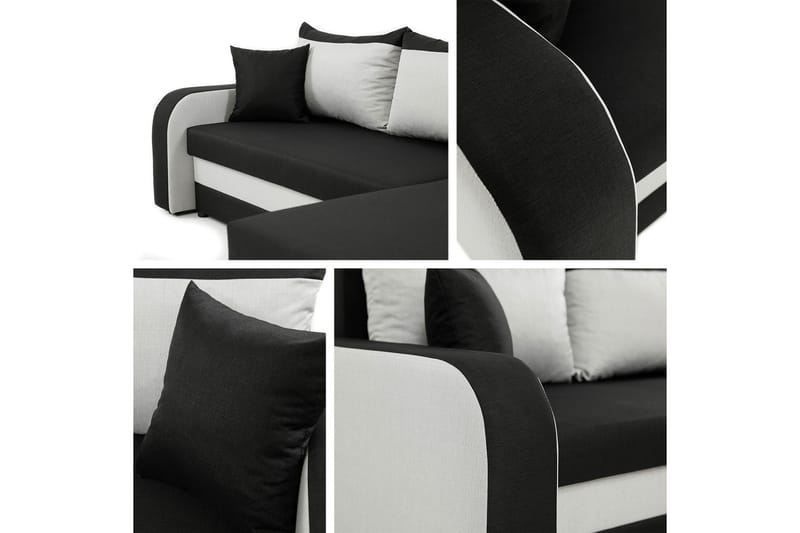 Alvared 3-person Hjørnesovesofa Universal - Sort/Grå - Møbler - Sofaer - Sovesofaer