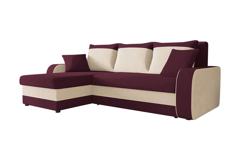 Alvared 3-person Hjørnesovesofa Universal - Hvid/Rød - Møbler - Sofaer - Sovesofaer