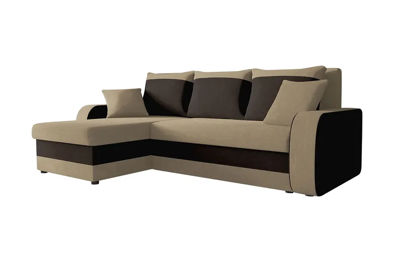 Alvared 3-person Hjørnesovesofa Universal, Beige/Brun