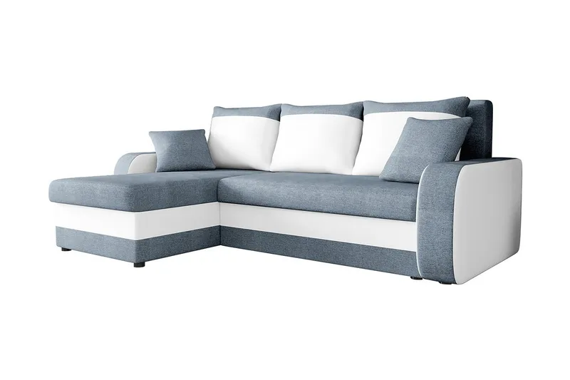 Alvared 3-person Hjørnesovesofa Universal, Blå/Hvid