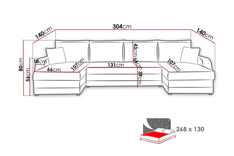 Alvared 4-person Sovesofa med dobbelt Chaiselong og Opbevari - Velour/Brun/Beige - Sovesofaer - Velour sofaer - U sovesofa - Sovesofa chaiselong