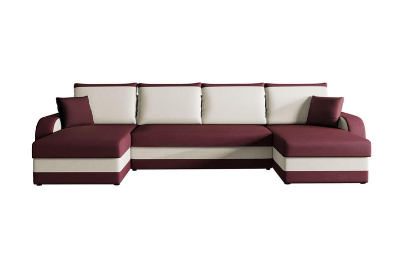 Alvared 4-person Sovesofa med dobbelt Chaiselong og Opbevari - Rød - Møbler - Sofaer - Sovesofaer