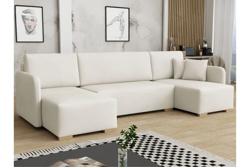 Amelus Sovesofa Dobbelt Divan 4-Personers, Hvid