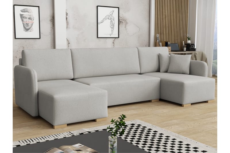 Amelus Sovesofa Dobbelt Divan 4-Personers, Grå