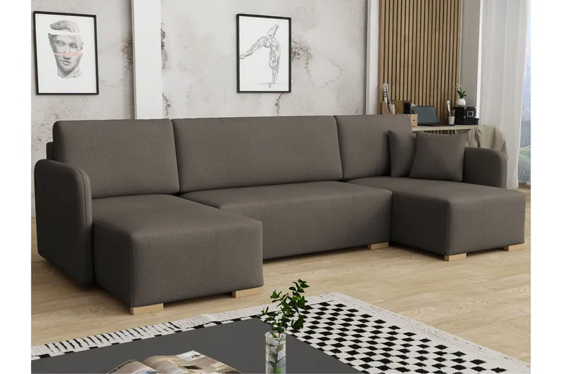 Amelus Sovesofa Dobbelt Divan 4-Personers - Brun - Møbler - Sofaer - Sovesofaer